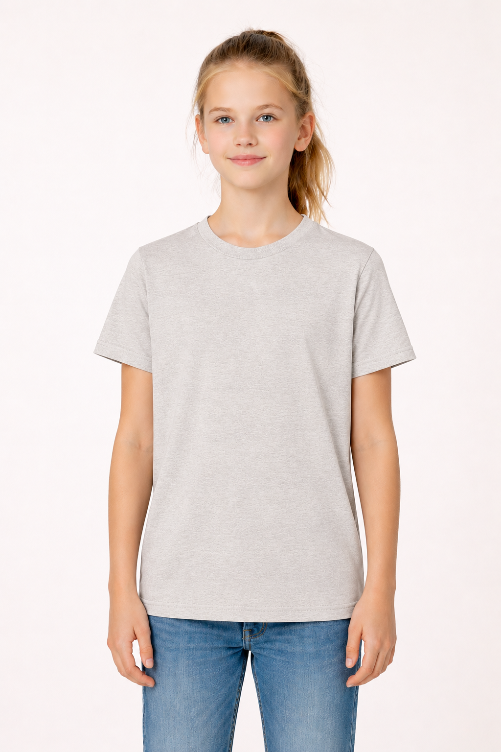 Youth Cotton T-Shirt - Heather Dust