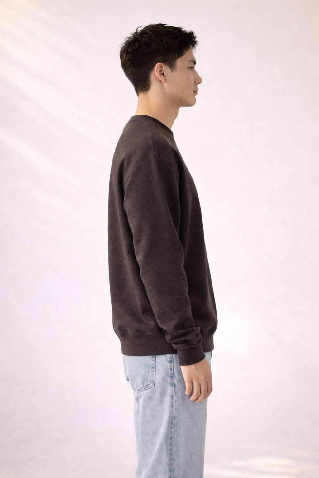 Mens Heavy Crewneck Sweatshirt - Dark Chocolate