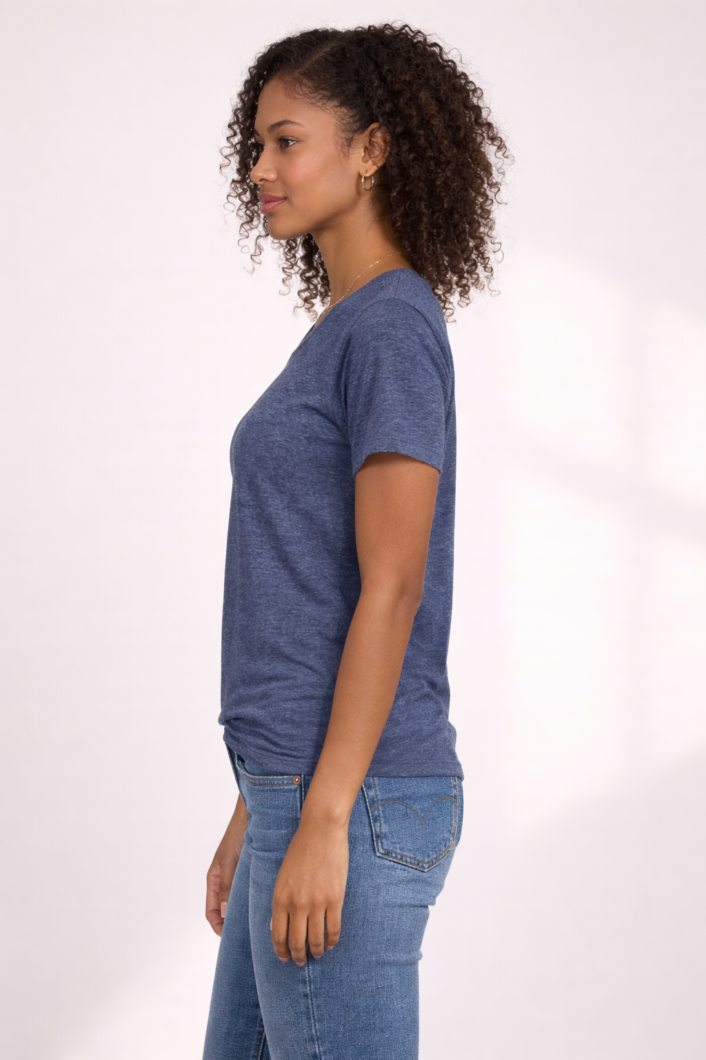 Womens Relaxed T-Shirt - Heather Navy