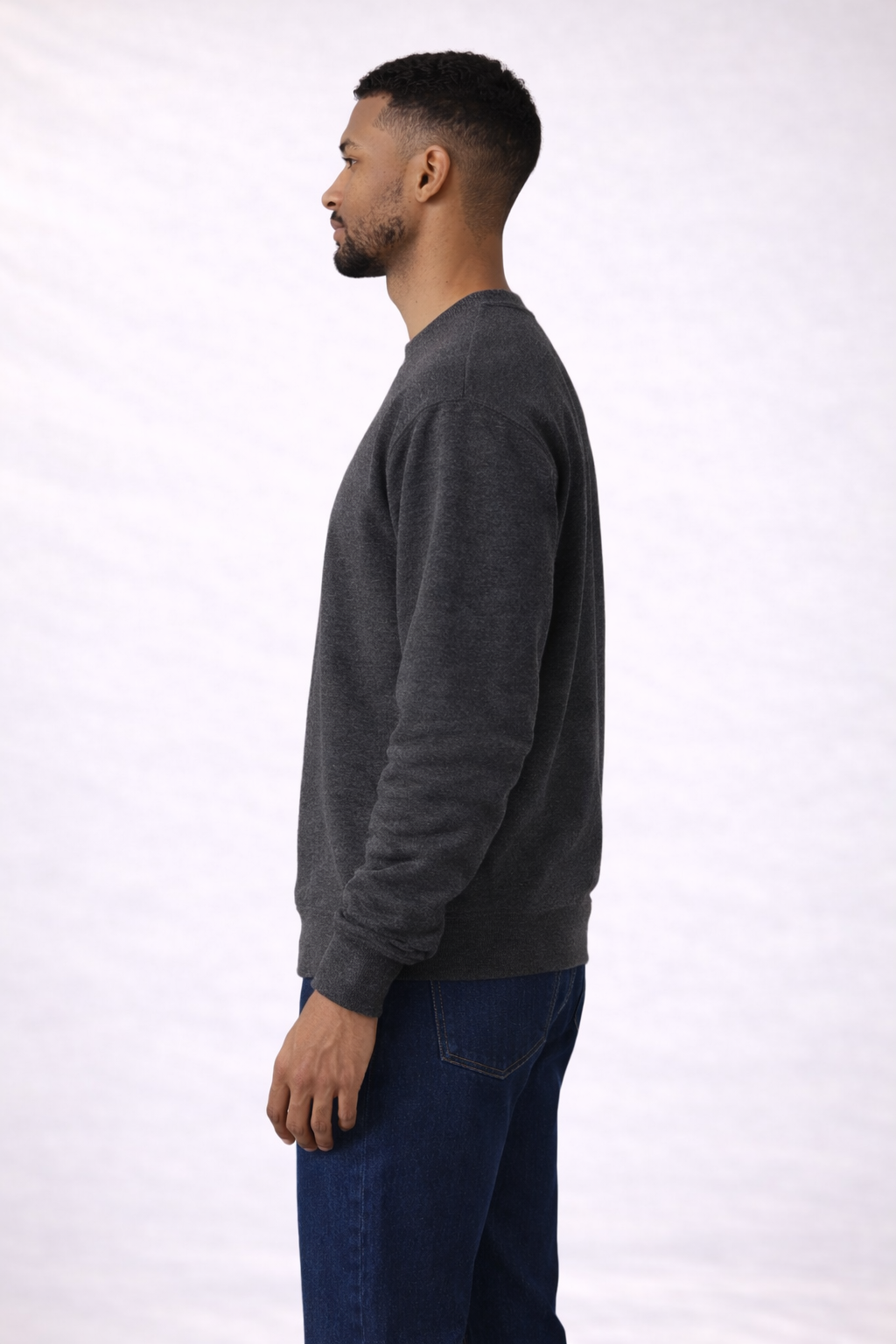 Mens Heavy Crewneck Sweatshirt - Dark Heather