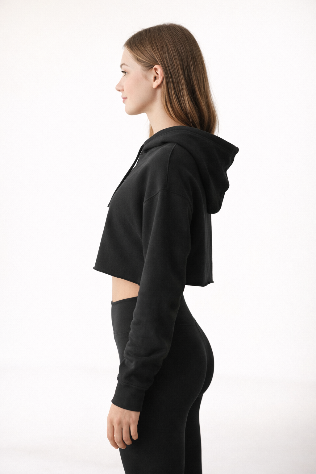 Women's Crop Hoodie - Black