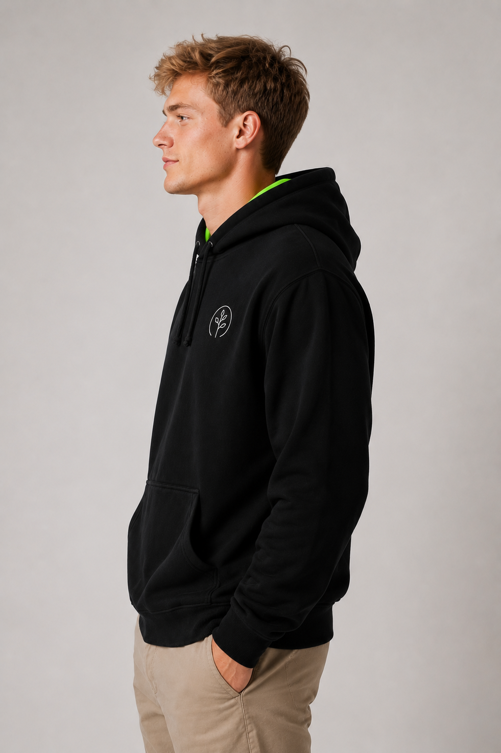 Accent Hoodie Black / Neon Green