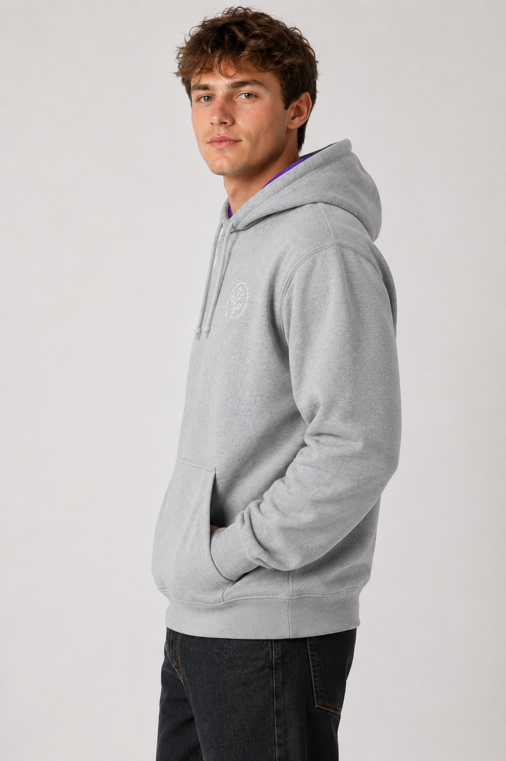 Accent Hoodie Grey / Purple