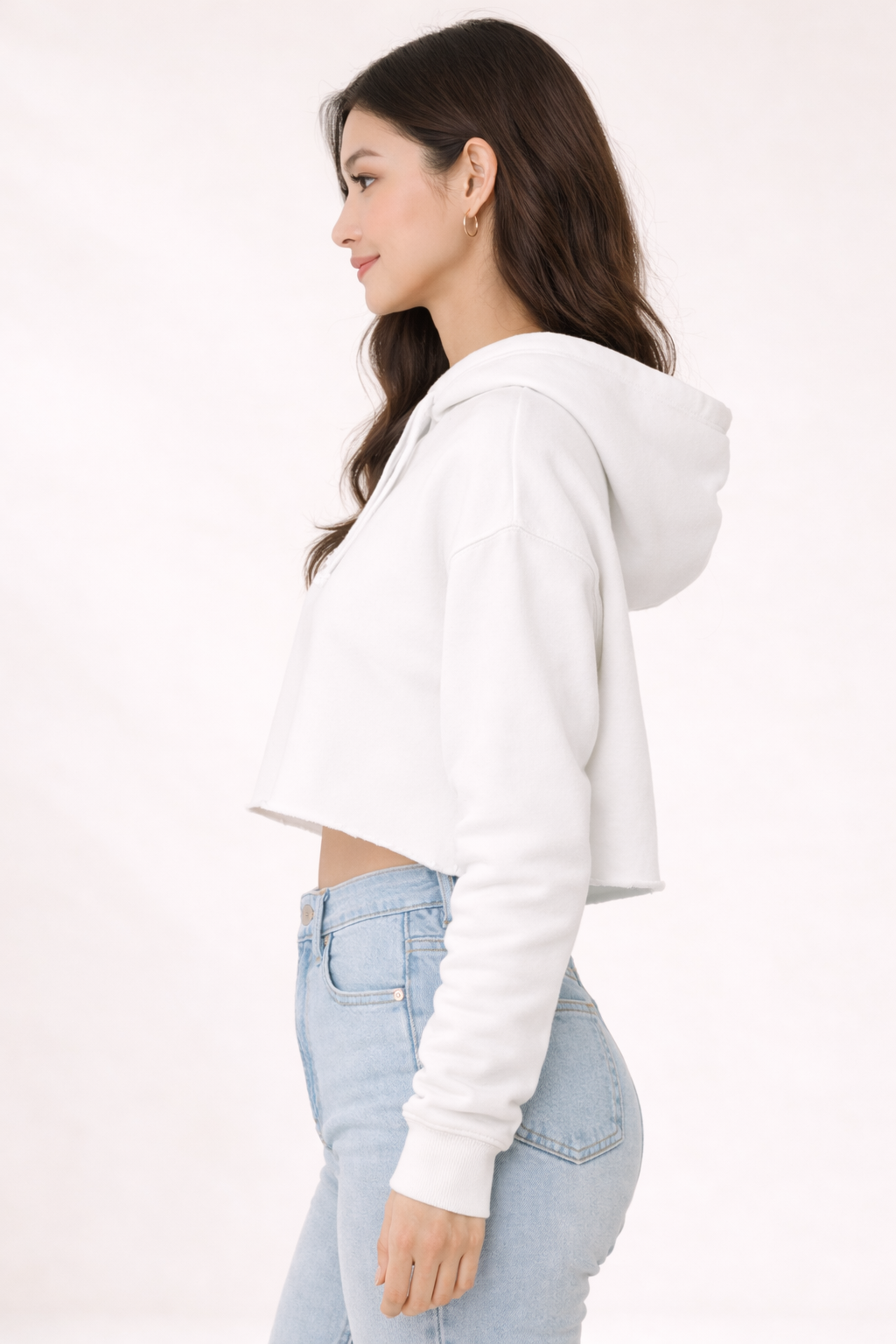 Women's Crop Hoodie - Bone