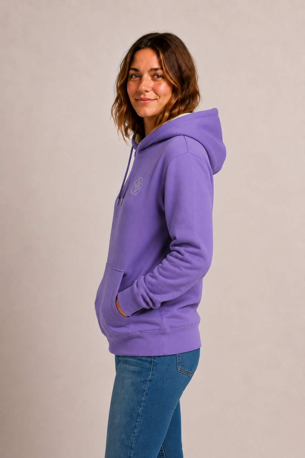 Accent Hoodie Violet / Cream