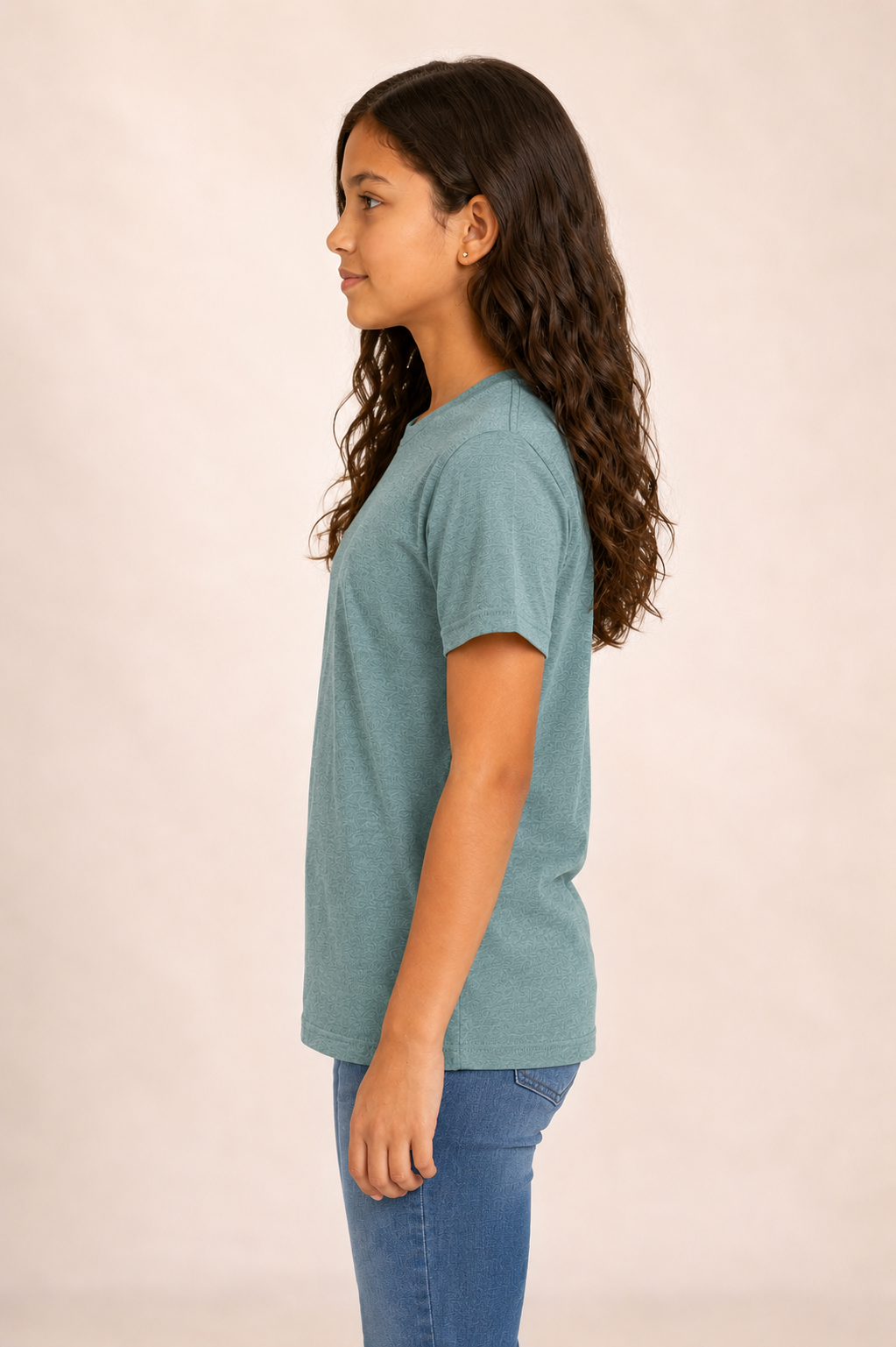 Youth Cotton T-Shirt - Heather Dusty Blue