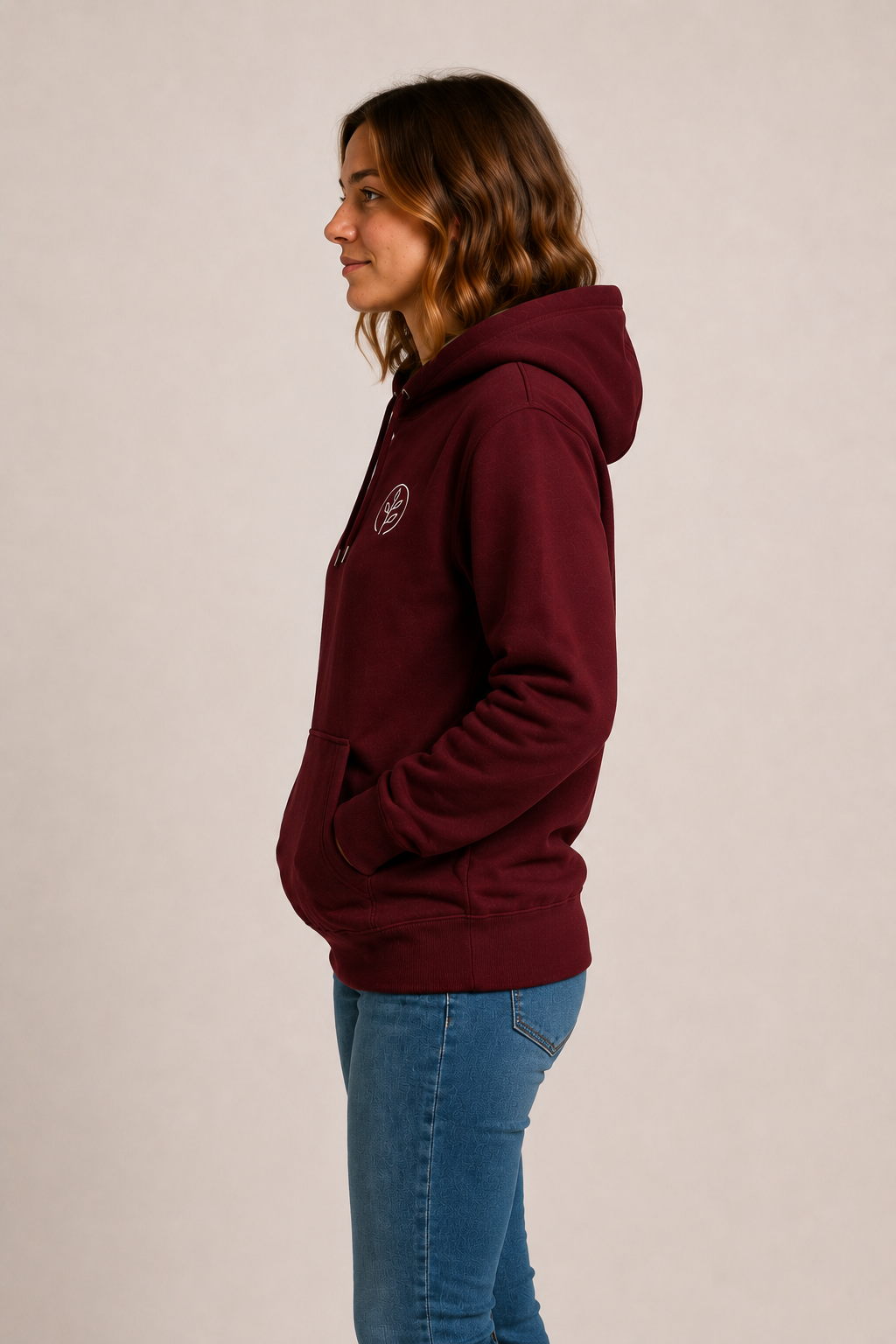 Accent Hoodie Maroon / Sage
