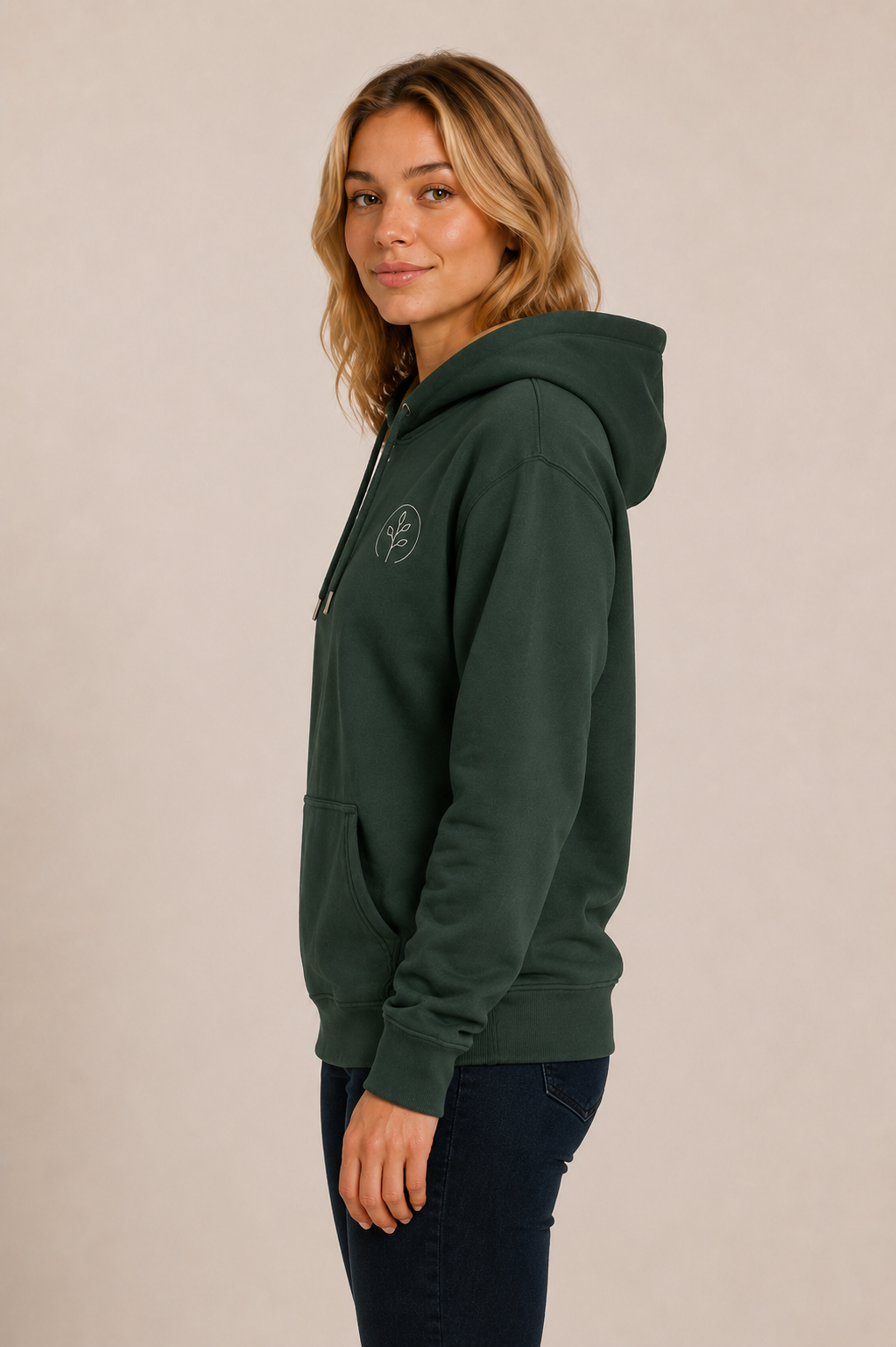 Accent Hoodie Forrest Green / Tan