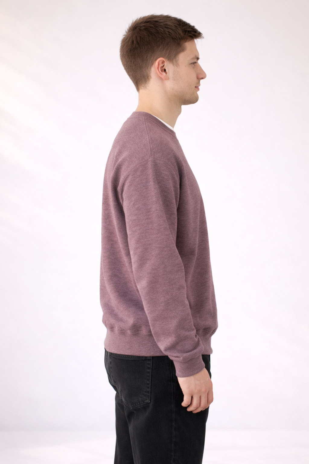 Mens Heavy Crewneck Sweatshirt - Heather Dark Maroon